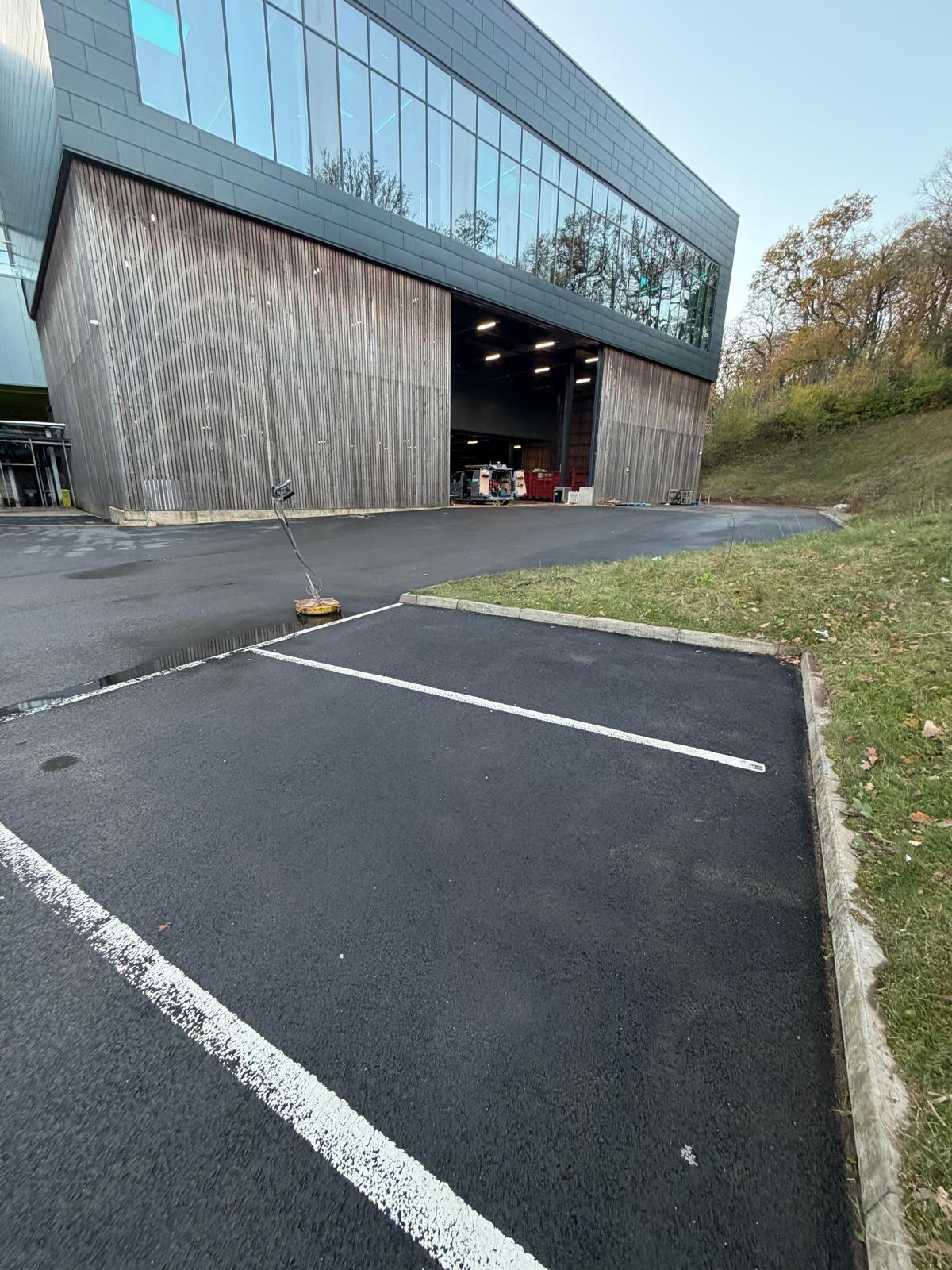 Commercial parking after cleaning