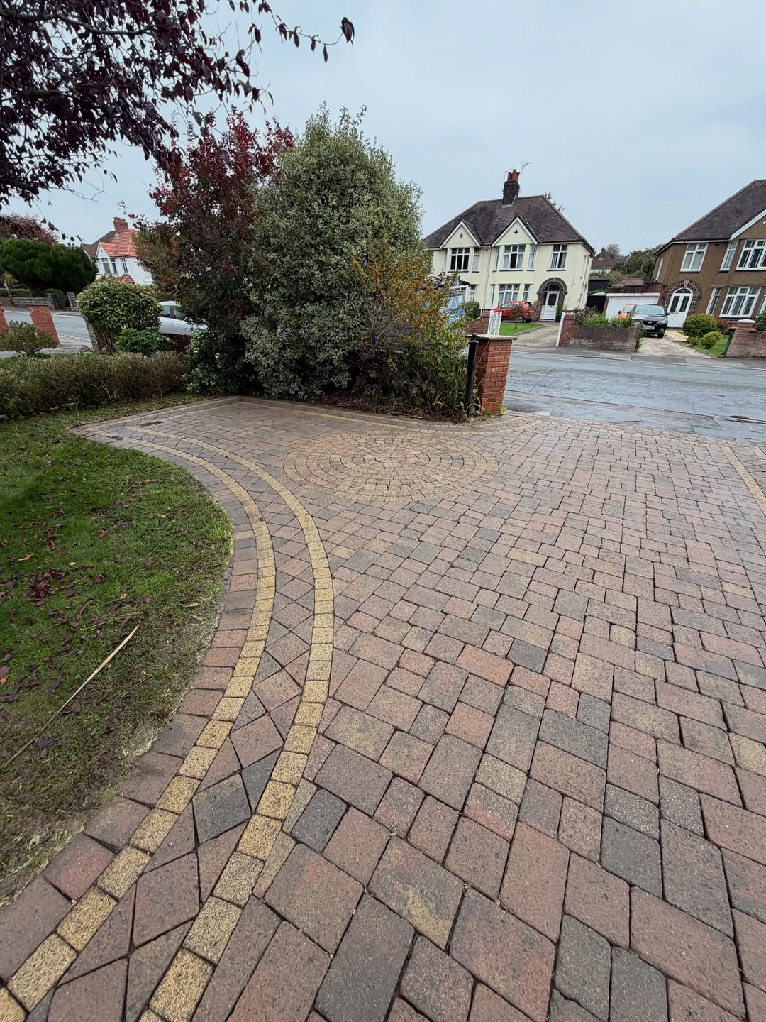 Patio slabs after pressure washing