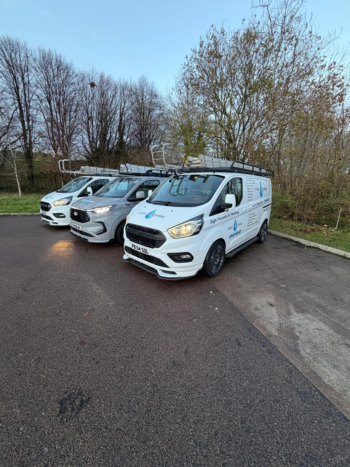 PB Cleaning Solutions fleet of vans