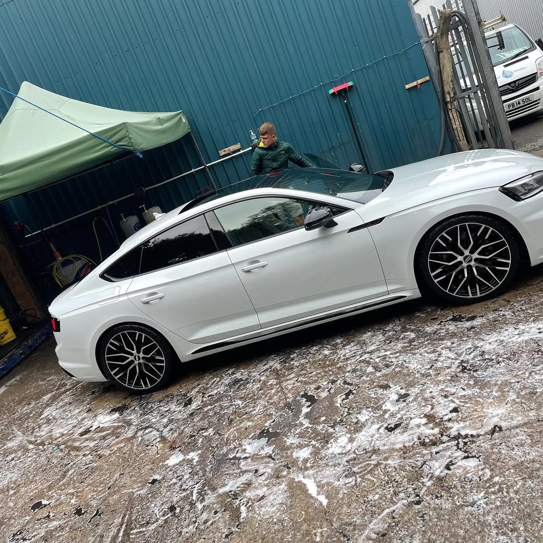 White Audi valeted