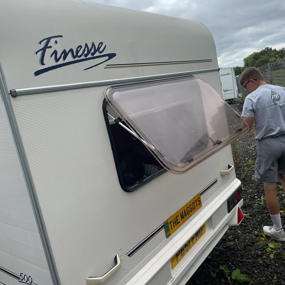 Caravan exterior valeted