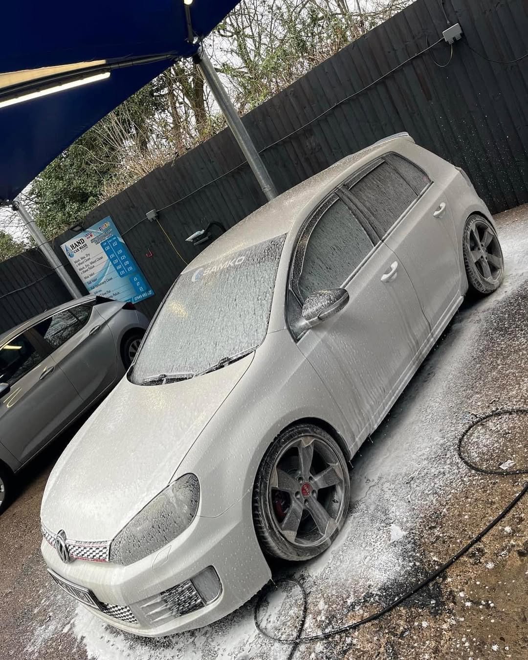 VW Golf snow foam wash
