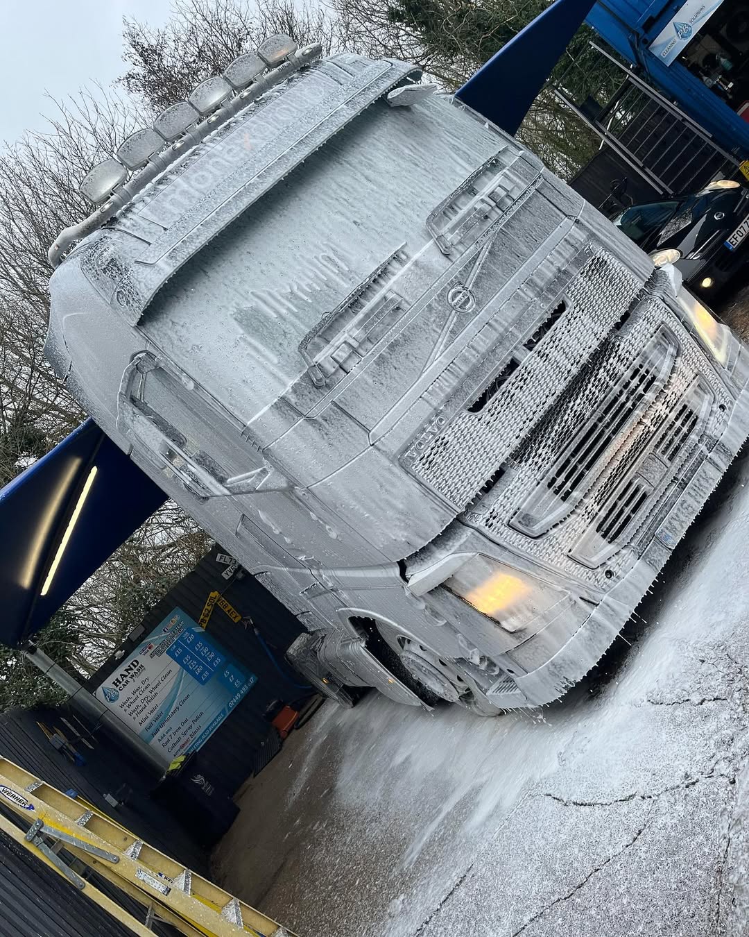 Volvo truck snow foam deep clean