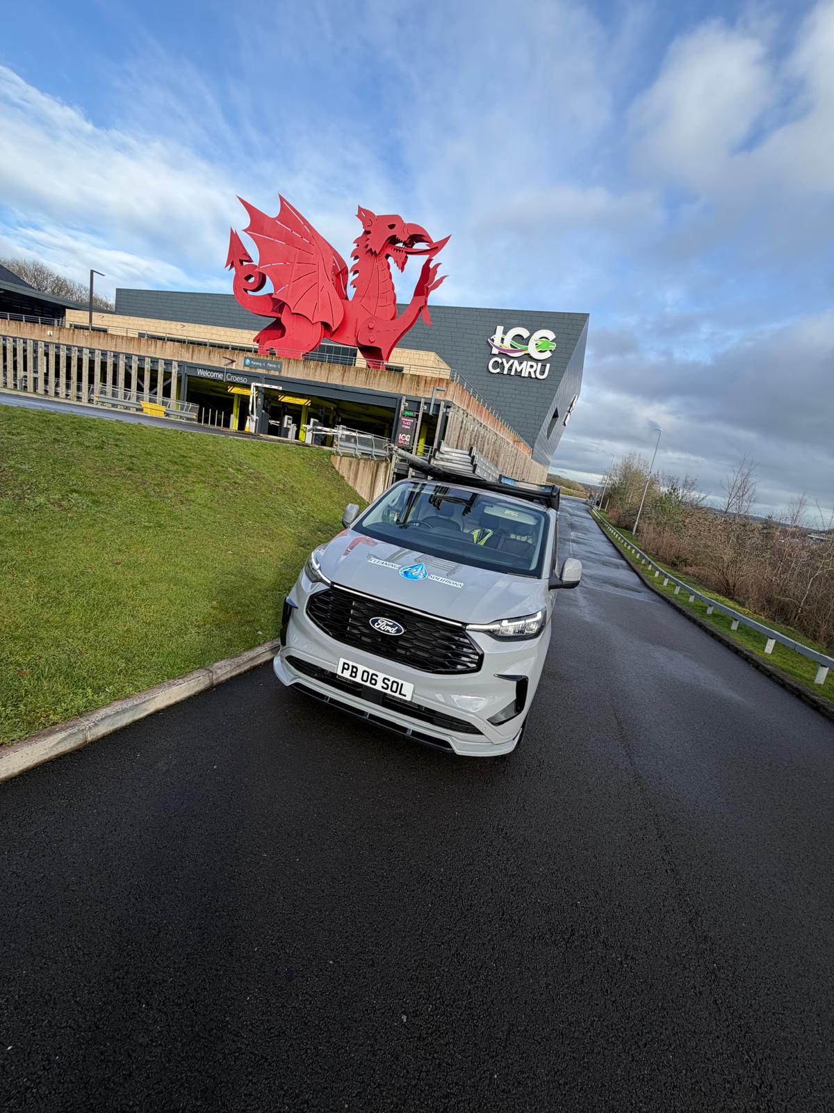 PB Cleaning Solutions van at ICC Wales